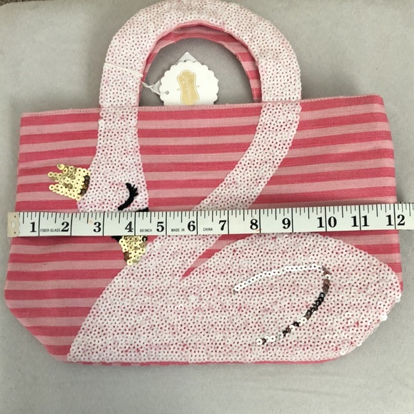 Mudpie Sequined Swan Tote Bag - Picture 4 of 5